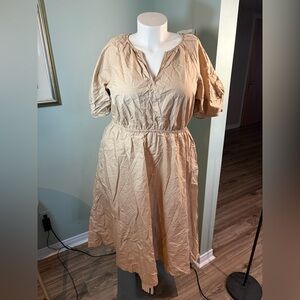 126. GAP Women’s Neutral Tan Dress with Elastic Waist